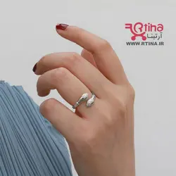 انگشتر طرح آغوش نقره ای طلایی دخترانه و زنانه/ فری سایز