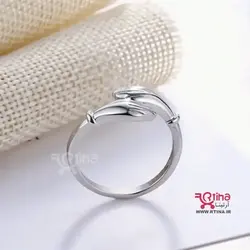 انگشتر طرح آغوش نقره ای طلایی دخترانه و زنانه/ فری سایز
