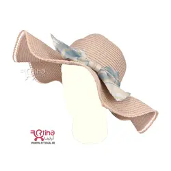 کلاه حصیری ساحلی زنانه دخترانه لب کنگره ای آفتابی