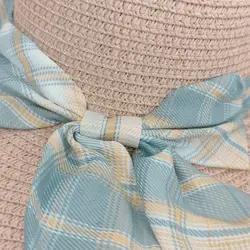 کلاه حصیری ساحلی زنانه دخترانه لب کنگره ای آفتابی