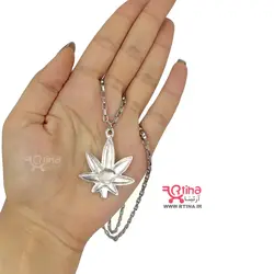 گردنبند برگ ماری جوانا و جمجمه + زنجیر فلزی