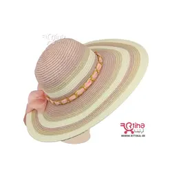 کلاه ساحلی لبه بلند رنگی زنجیر دار  مدل تابستانی