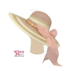 کلاه ساحلی لبه بلند رنگی زنجیر دار  مدل تابستانی