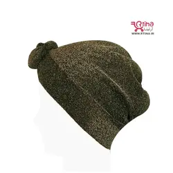 توربان لمه طلایی گل دار | کلاه حجاب مجلسی زنانه دخترانه