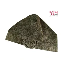 توربان لمه طلایی گل دار | کلاه حجاب مجلسی زنانه دخترانه