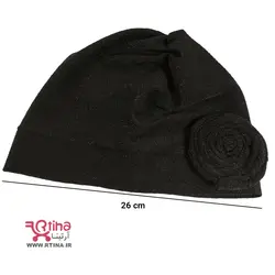 توربان مجلسی مشکی بغل گل دار دخترانه و زنانه شاین