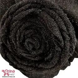 توربان مجلسی مشکی بغل گل دار دخترانه و زنانه شاین