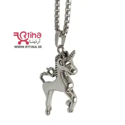 گردنبند طرح اسب تک شاخ نقره ای + زنجیر رایگان (دخترانه و پسرانه)