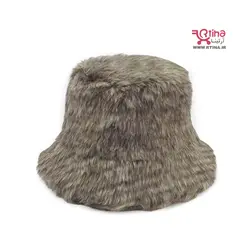 شال و کلاه فرحی زنانه و دخترانه (کلاه باکت + شال گردن خز)