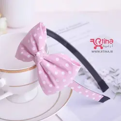 تل سر دخترانه بچه گانه و بزرگسال مدل پاپیونی خالدار