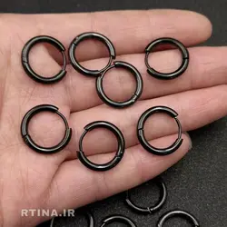 گوشواره  مردانه حلقه ای کوچک مشکی (دخترانه و پسرانه)