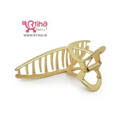 کلیپس فلزی بزرگ روی مو/ زنانه (آبکاری طلایی)