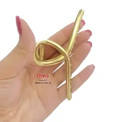 کلیپس فلزی بزرگ روی مو/ زنانه (آبکاری طلایی)