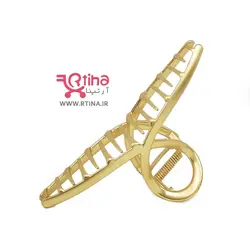 کلیپس فلزی بزرگ روی مو/ زنانه (آبکاری طلایی)