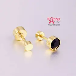 گوشواره میخی نگین دار دخترانه/ پسرانه مدل پیچی (جفتی)