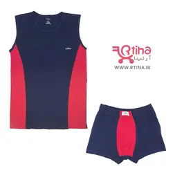 ست شورت و تاپ مردانه (شورت نیم پا + زیرپوش حلقه ای)