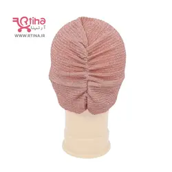 کلاه مجلسی زنانه با حجاب (کلاه توربان مجلسی لمه صورتی)
