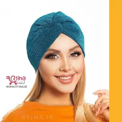توربان لمه  پلیسه جدید رنگ فیروزه ای