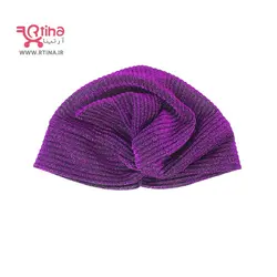 توربان ساده مجلسی لمه ای رنگ بنفش