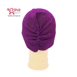 توربان ساده مجلسی لمه ای رنگ بنفش