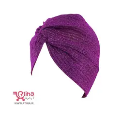 توربان ساده مجلسی لمه ای رنگ بنفش