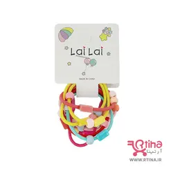 کش سر رنگی کودک و بزرگسال مدل مهره دار (بسته 10 تایی)