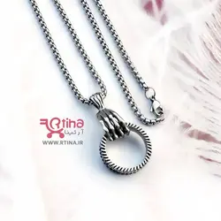 گردنبند استیل طرح اسکلت دست (پسرانه و دخترانه)