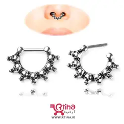 پیرسینگ تیغه بینی مدل Skull ring