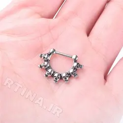 پیرسینگ تیغه بینی مدل Skull ring