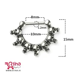 پیرسینگ تیغه بینی مدل Skull ring