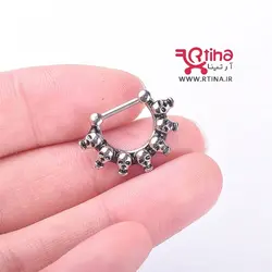 پیرسینگ تیغه بینی مدل Skull ring