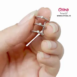 گوشواره لاله گوش سه ردیفه طرح مینیمال/ دخترانه و پسرانه