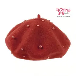 کلاه بره هنرمندی زنانه و دخترانه آجری مدل RTH- QUIN2