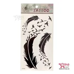 برچسب تاتو موقت روی بدن زنانه دخترانه طرح پر و پرنده