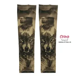 ساق دست مردانه تاتو پارچه ای ضخیم بزرگسال طرح گرگ