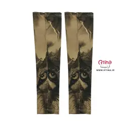 ساق دست مردانه تاتو پارچه ای ضخیم بزرگسال طرح گرگ