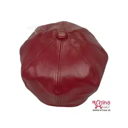 کلاه فرانسوی چرم دخترانه مدل هشت ضلعی نقاب کوتاه
