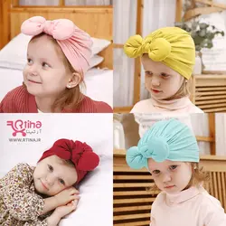 توربان نوزادی دخترانه مدل پاپیون دار