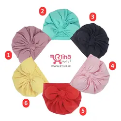 توربان نوزادی دخترانه مدل پاپیون دار