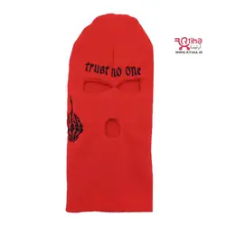 کلاه پوشاننده صورت قرمز گلدوزی دار زنانه و مردانه