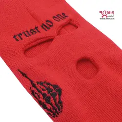 کلاه پوشاننده صورت قرمز گلدوزی دار زنانه و مردانه