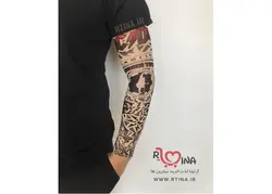 ساق دست طرح تاتو مردانه/ زنانه مدل AUST TOUR