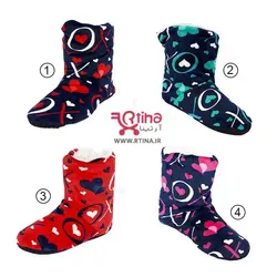 پاپوش حوله ای  زنانه خزدار مدل love