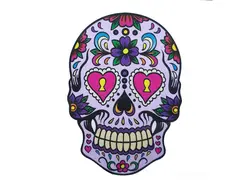 تاتو موقت طرح اسکلت گل دار رنگی