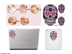 تاتو موقت طرح اسکلت گل دار رنگی