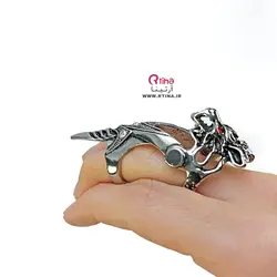 انگشتر مفصلی دخترانه و پسرانه طرح اژدها