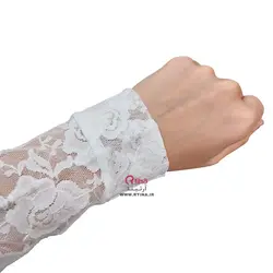 ساق دست مجلسی گیپور سفید/ بلند تا آرنج