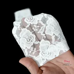 ساق دست مجلسی گیپور سفید/ بلند تا آرنج