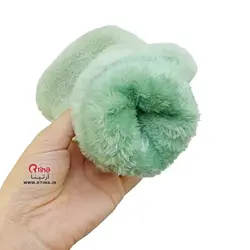 دستکش تمام خز دخترانه زنانه سبز پاستیلی/  تراکم بالا