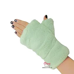 دستکش تمام خز دخترانه زنانه سبز پاستیلی/  تراکم بالا